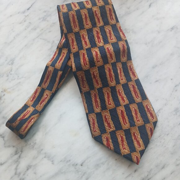 Tesoro Rosso Uomo Moda Men's Formal Necktie 58"Lx4"W Multicolor Neck Tie(0162) - Picture 2 of 4